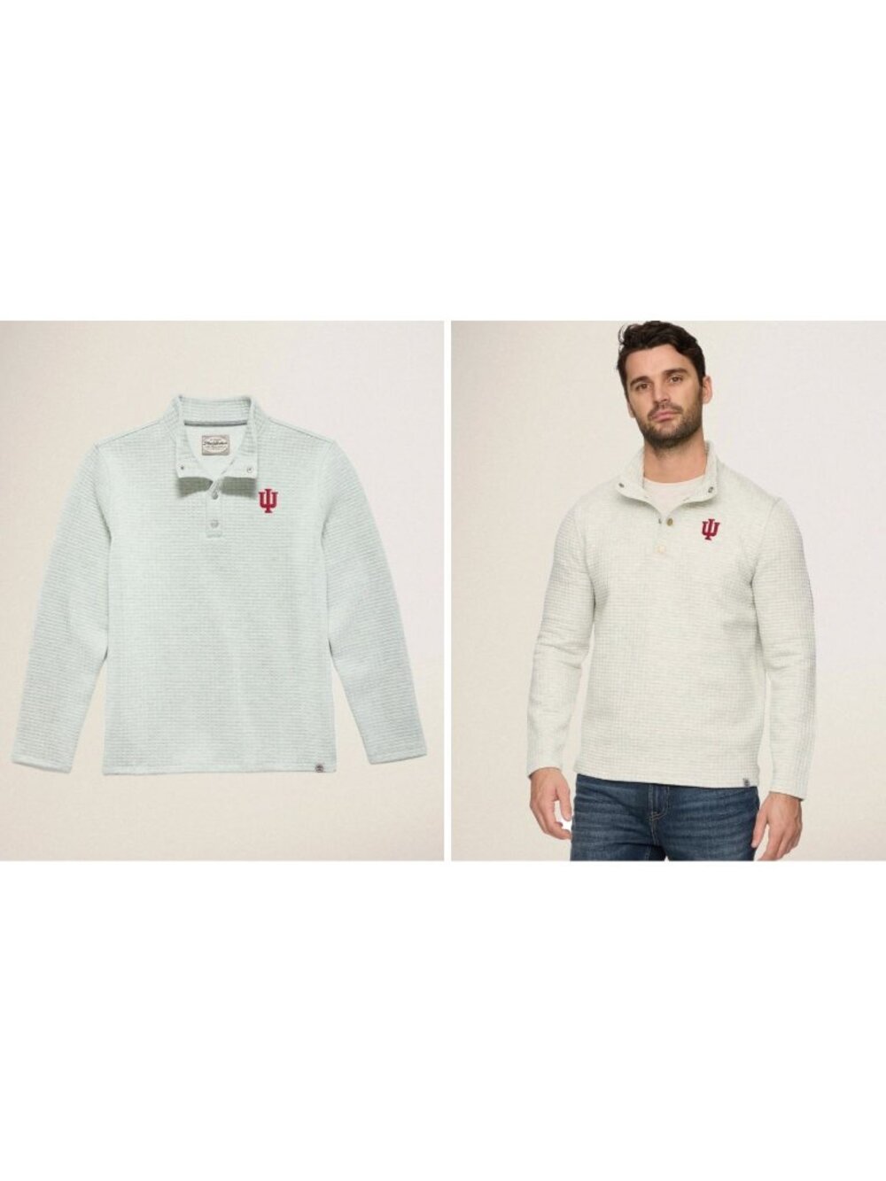 Flag & Anthem INDIANA HOOSIERS SILVERTON QUILTED 1/4 SNAP Sweatshirt Small